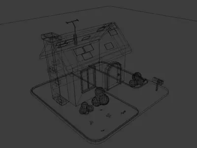Simple House 3D model shop