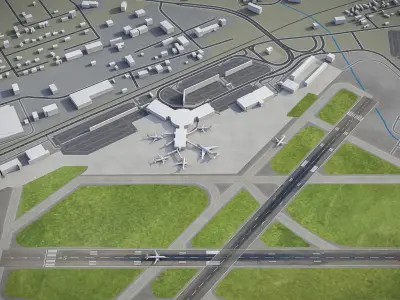 Chattanooga Airport Low-poly 3D model