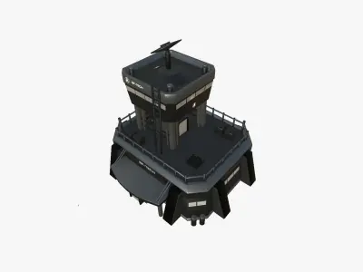 SciFi Facility B07 Black - Sci Fi Exterior Design Low-poly 3D model