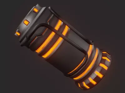 Sci-fi hand lamp Low-poly 3D model