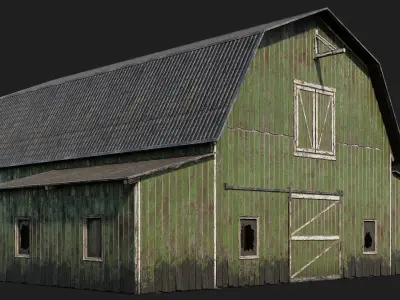 41-42-43-44 - Farm Buildings 4K PBR GameReady Low-poly 3D model