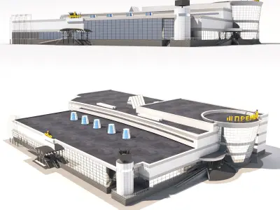 set of public buildings 3D Model Pack