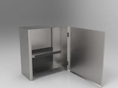 Cabinet metal with glass door Free 3D model