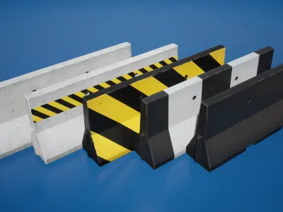 Traffic barriers Low-poly 3D model buy