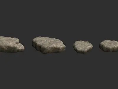 Cave Platform 2 - Light Low-poly 3D model