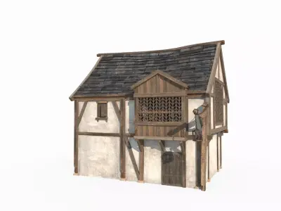 Medieval architectural houses 3D model