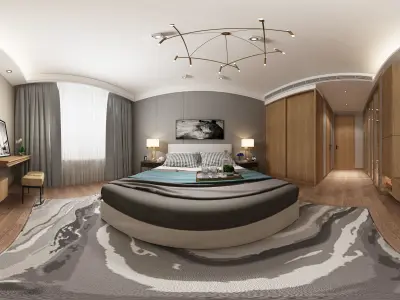 Simple and cozy bedroom Vray 3D model-37 3D model