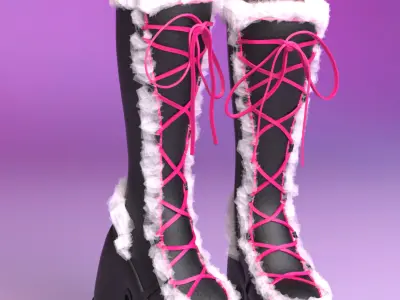 Demonia Winter Fur Boots for Genesis 9