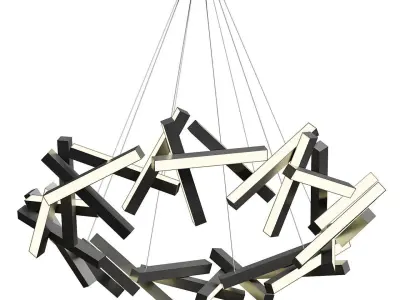 Chaos Ring Chandelier Low-poly 3D model