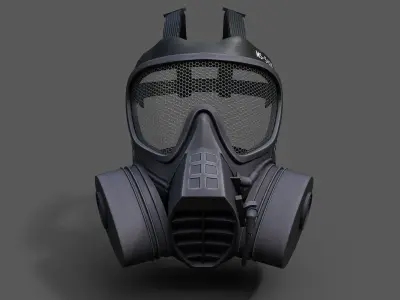Helmet gas mask scifi military combat  Low-poly 3D model