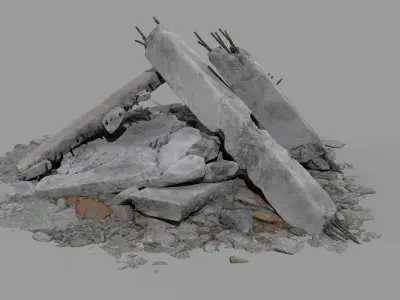 Ruined Debris 05 Low-poly 3D model