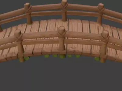 wooden bridge Park bridge Village bridge Forest bridge 3d model 3D model