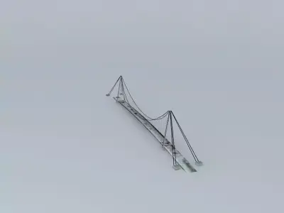 Suspension bridge Martinska Ves Low-poly 3D model