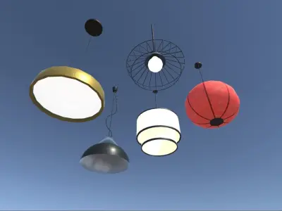 Ceiling Lamps Lowpoly Low-poly 3D model