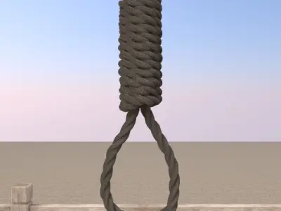 Hangman Noose and Gallows Low-poly 3D model