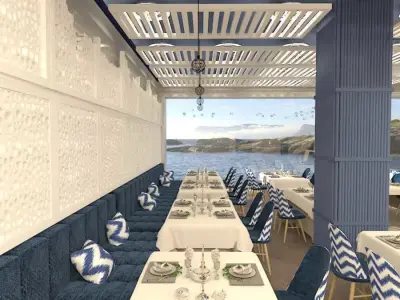 modern Greek restaurant  design  3D print model