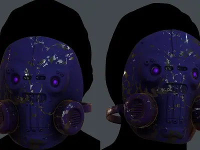 Gas mask helmet 3d model scifi Low-poly 3D model Low-poly 3D model