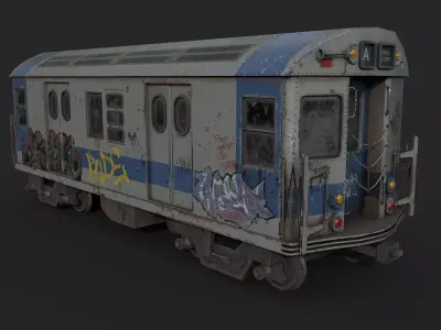 Subway train Low-poly 3D model