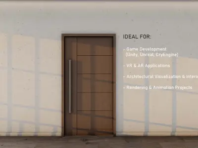 Stylish Entry Door with Contemporary Panel Design 16 Low-poly 3D model