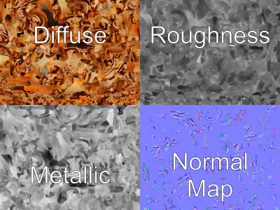 Baroque Ornate Mirror Frame model pack Low-poly 3D model