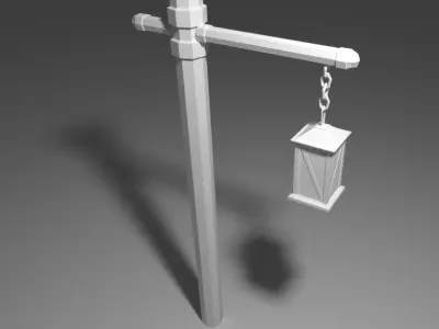 Medieval Lantern Game Ready Low-poly 3D model