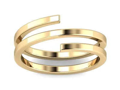 SWARING08 gold ring with two lines 3D print model