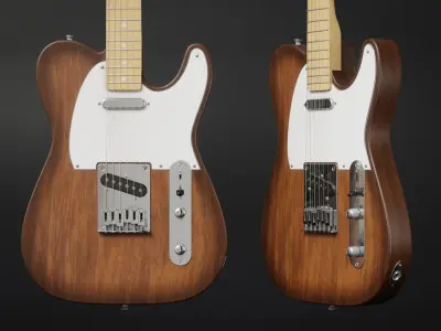 Fender Telecaster Guitar Low-poly 3D model