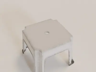 Stackable Small Plastic Stool Low-poly 3D model
