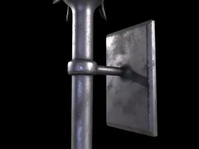 Medieval Torch V1 - 02 Low-poly 3D model