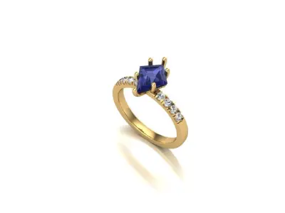 Classic Elegance The Kite-Cut Tanzanite and Diamond Ring 3D print model purchase