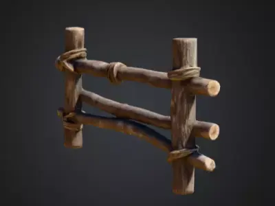 Rustic Boundaries Wood Low-poly 3D model
