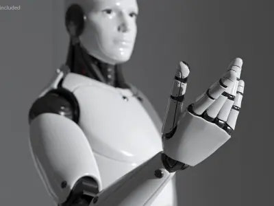  Humanoid Robot Male Poet Pose 