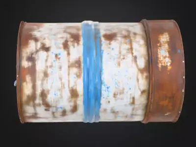 Oil Drum Low-poly 3D model