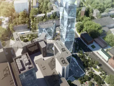 Skyscraper 3d model at night 3D model