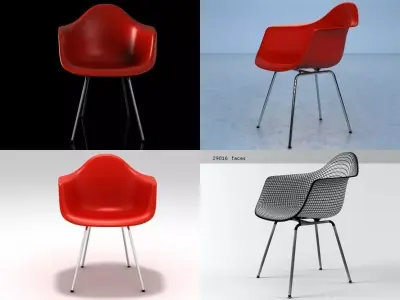 Eames Plastic Armchair DAX 3D model
