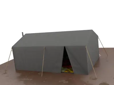 Tent City Part 002 Low-poly 3D model