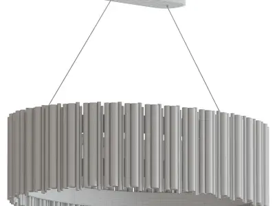 Brubeck circular pendant light made of metal rods 3D model