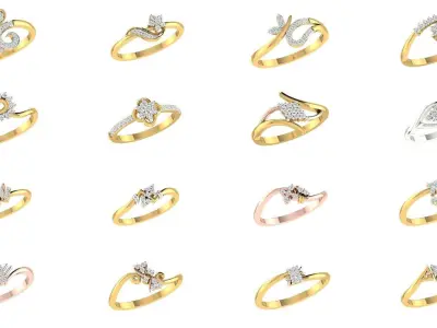 85 Minimalist Thin Light wt women ring 3dm stl render details 3D Model Pack
