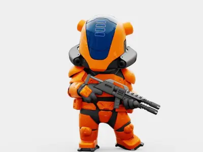 TOON  CYBER SOLDIER  RIGGED 3D model