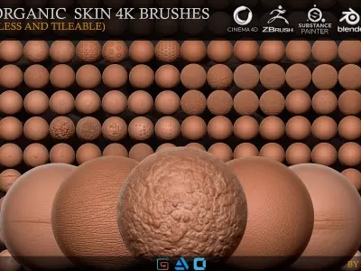 4K Brushes Skin Seamless and Tileable Texture