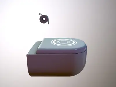 Futuristic Restroom Toilet Low-poly 3D model