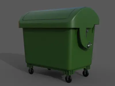Detailed Garbage Container - InGame Low-poly 3D model