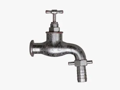 Old dirty rusty garden faucet 3D model