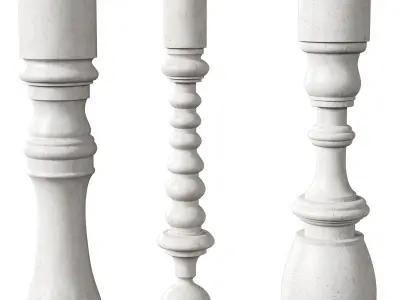 Marble Quintet Balusters with Classic Design 3 3D model