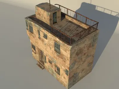 Middle East destroyed house for game num02 3D model