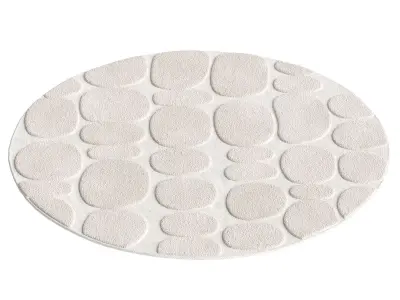 Jacinta Ivory Abstract Round Rug 3D model