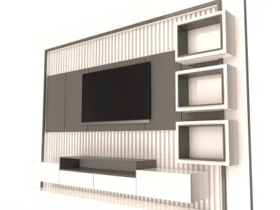 TV Stand Azer Low-poly 3D model