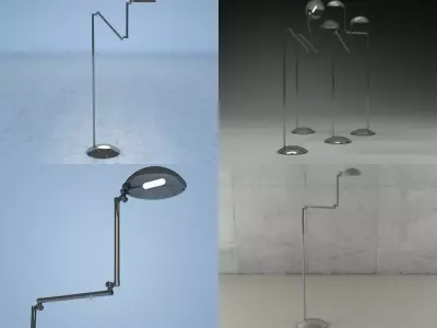 O four different floor lamps 3D model