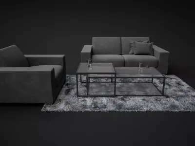 Sofa Set - Home and Office Furniture 01 3D model