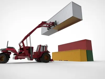 Stacker Crane Low-poly 3D model